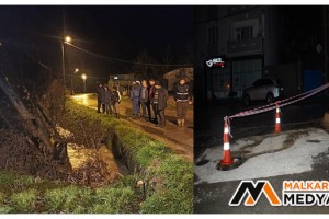 Malkara'da şiddetli sağanak sonrası yol çöktü, sokaklar göle döndü