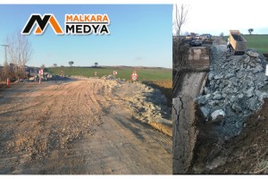 Malkara'da yıkılan 40 senelik köprü iki ilçeyi birbirinden ayırmıştı, yol yeniden trafiğe açıldı