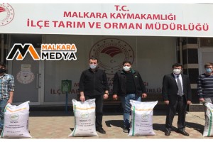 Malkara'da çiftçilere çeltik tohumu dağıtıldı