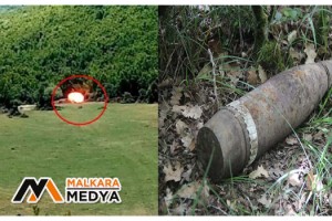 Malkara'da çobanın bulduğu 60 yıllık patlamamış top mermisi böyle imha edildi