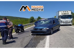 Şarköy’de otomobille çarpışan motosikletteki 2 kişi yaralandı