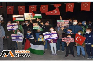 Tekirdağ’da İsrail’in Filistin’e yönelik saldırıları lanetlendi