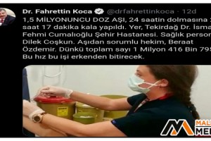 Bakan Koca, 24 saat dolmadan aşıda rekor sayıyı duyurdu