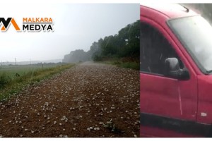Balkanlardan gelen yağışlı hava dolu getirdi: Ceviz büyüklüğünde dolu yağdı