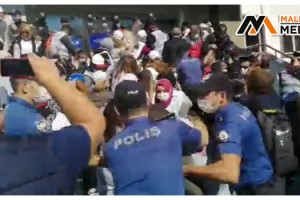 Tekirdağ'da polis ile eylem yapan işçiler arasında arbede