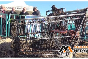Tekirdağ’da pes dedirten görüntü: Denizden market arabası çıktı