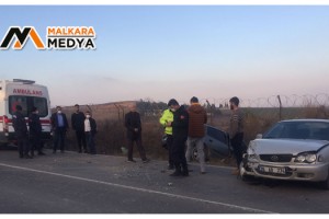 Malkara'da iki otomobil çarpıştı; 1 yaralı