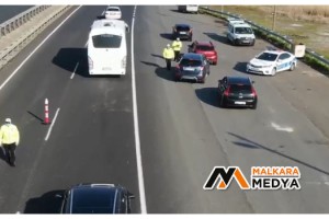 Tekirdağ - İstanbul yolunda dron destekli uygulama