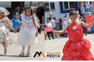 Malkara'da Miniklerden "Geri Dönüşüm" defilesi