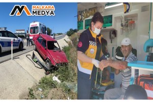 Malkara’da gözleri kararan sürücü kaza yaptı; 1 yaralı