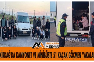 Tekirdağ'da kamyonet ve minibüste 51 kaçak göçmen yakalandı