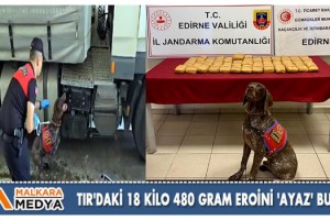 TIR'daki 18 kilo 480 gram eroini "Ayaz" buldu