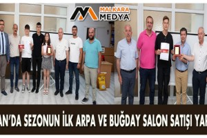Keşan’da sezonun ilk arpa ve buğday salon satışı yapıldı