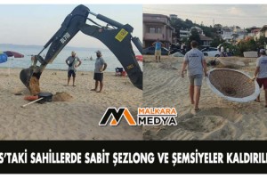 Saros’taki sahillerde sabit şezlong ve şemsiyeler kaldırılıyor