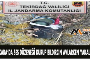 Malkara'da ses düzeneği kurup bıldırcın avlarken yakalandı