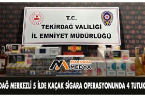 Tekirdağ merkezli 5 ilde kaçak sigara operasyonunda 4 tutuklama