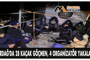 Tekirdağ'da 28 kaçak göçmen, 4 organizatör yakalandı