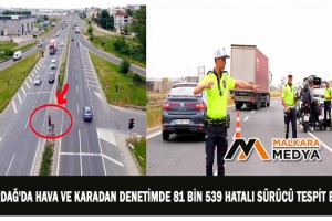 Tekirdağ'da hava ve karadan denetimde 81 bin 539 hatalı sürücü tespit edildi