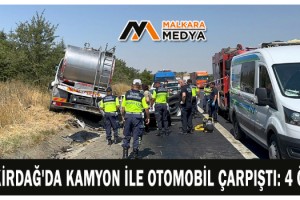 Tekirdağ'da kamyon ile otomobil çarpıştı: 4 ölü