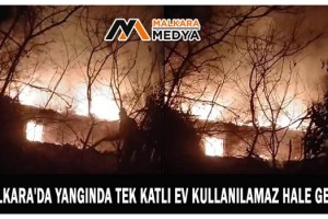 Malkara'da yangında tek katlı ev kullanılamaz hale geldi
